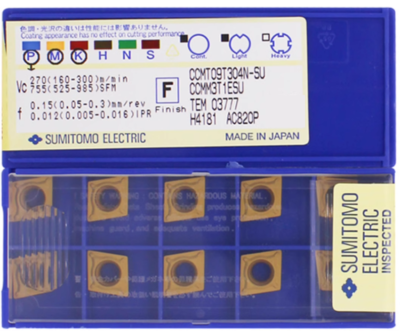 AC820P 住友電工ハードメタル チップ CCMT09T304N-SU 10PCS 10個 形状 