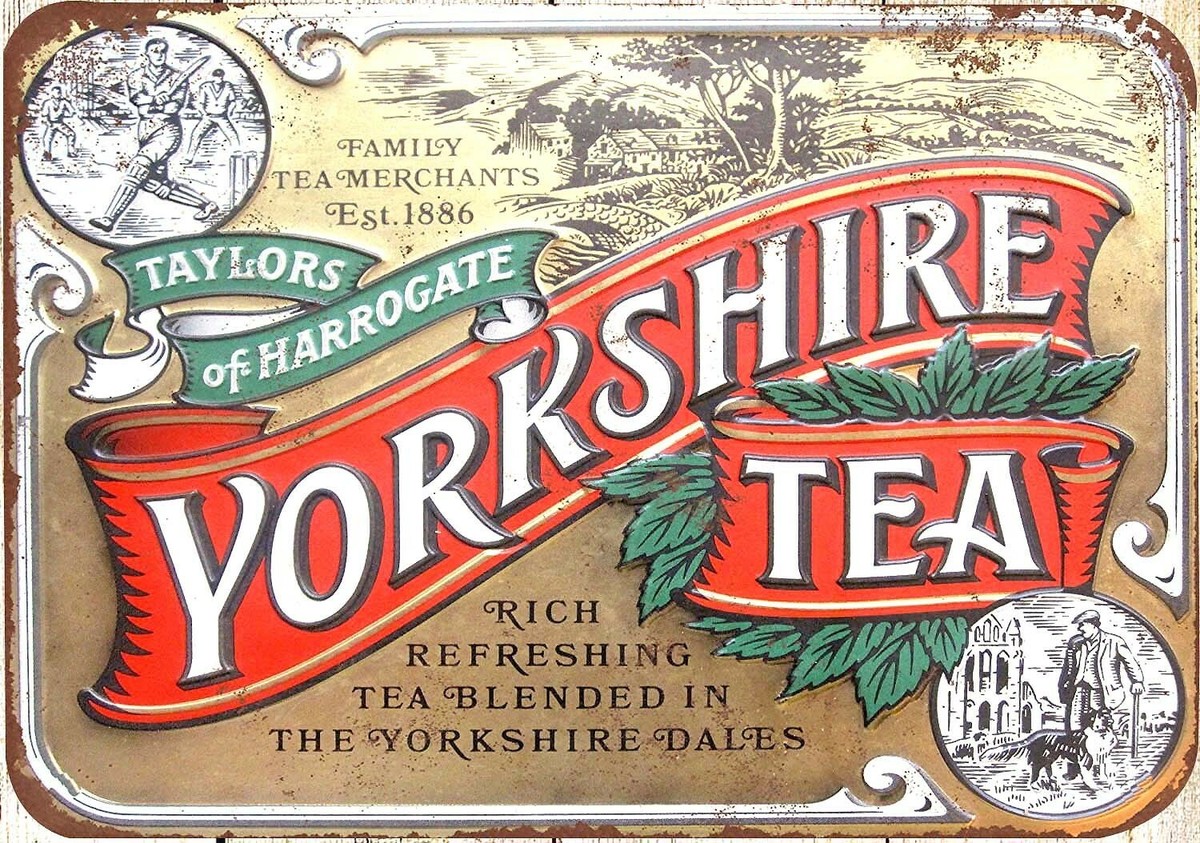 Yorkshire tea tin metal sign unframed art prints for sale