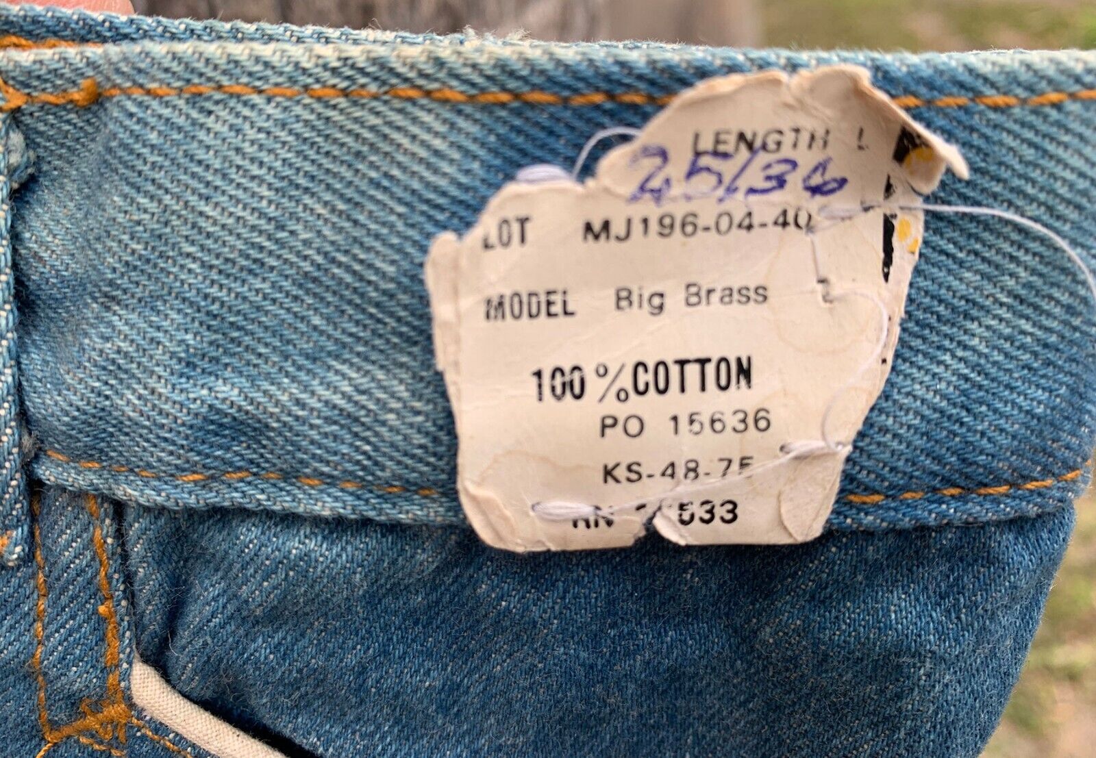 Male Big Brass 70s Boot Cut Cotton Denim Blue Jea… - image 10