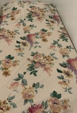 Springmaid multicolor floral twin sheet ruffle beige white No Iron Percale