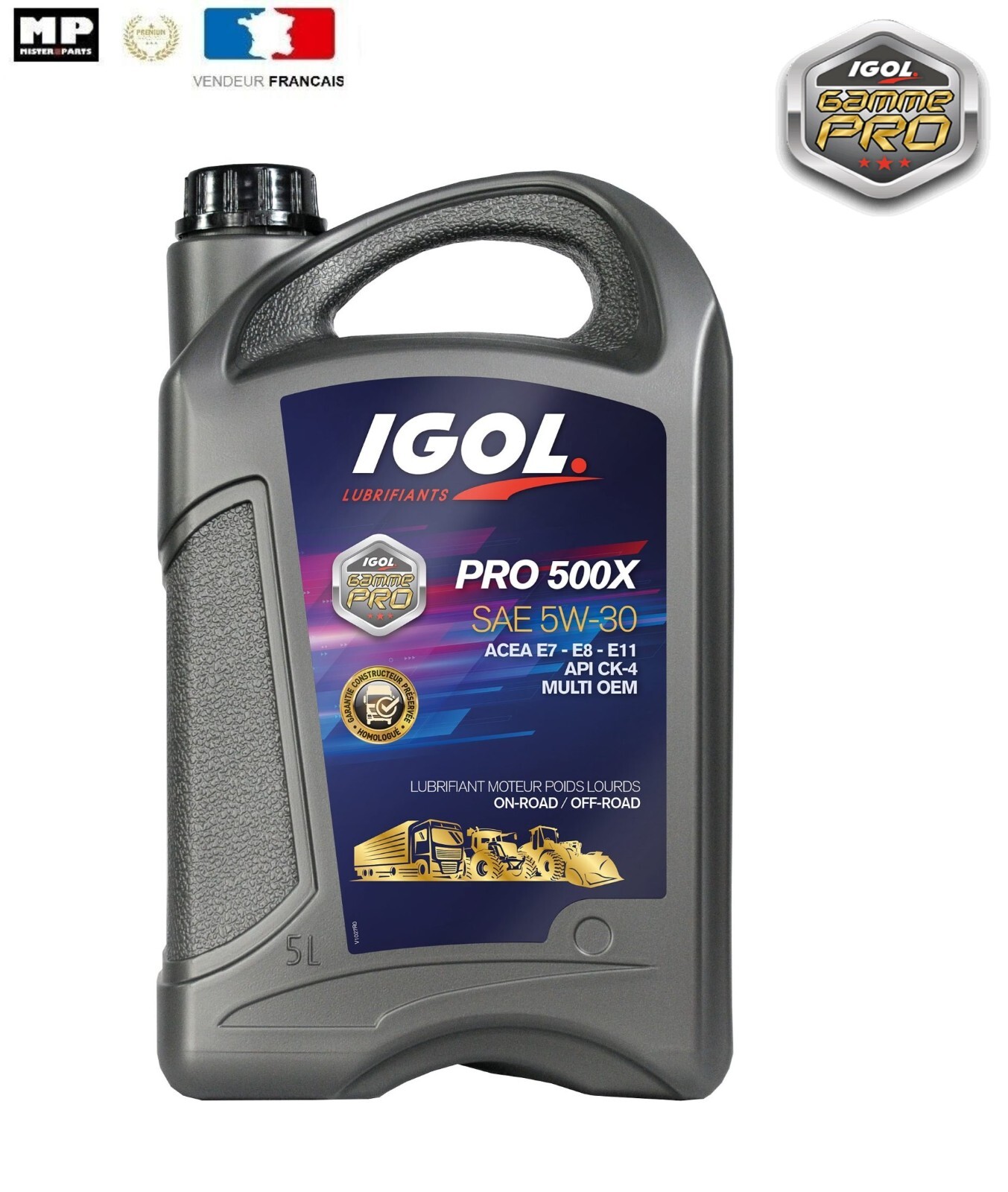 Huile Igol PRO 500X 5W30 solution contre l'usure moteur et la surconsommation 5L