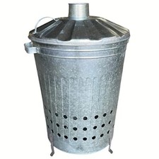 90 Litre 90L Extra Large Galvanised Metal Incinerator Recycle Garden Rubish