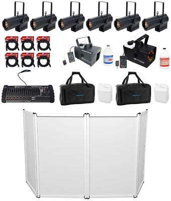 6) American DJ ENCORE PROFILE 1000 WW COB Spot Lights+DMX