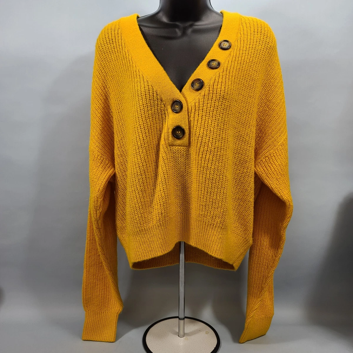 H&m divided yellow sweater hotsell