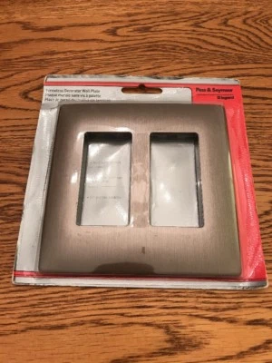 Lot Of 2 PASS & SEYMOUR SWP262 BRUSHED BRONZE SCREWLESS 2GANG PLASTIC WALL PLATE