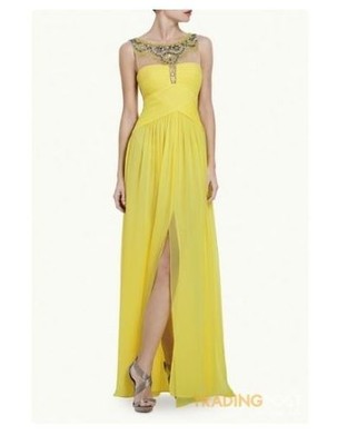 chartreuse evening gown