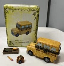 BOYDS TREASURE BOX, BUDDY'S LIL' YELLOW SCHOOL BUS WITH BOOKER MCNIBBLE # 401520