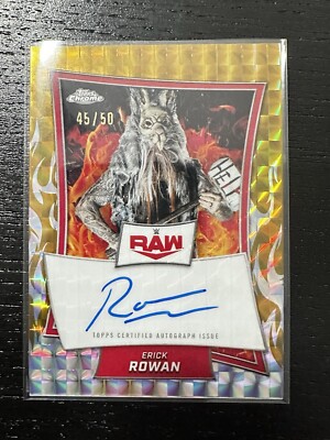 ERICK ROWAN WWE Topps Chrome 2025 GOLD GEOMETRIC AUTO 45/50    SSP