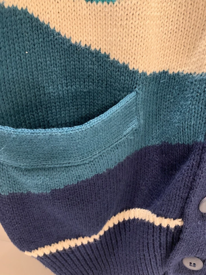 Vintage NOS Par Four Cardigan Sweater Size M Blue Golf Graphic All Over 90s tags - Image 4 of 4