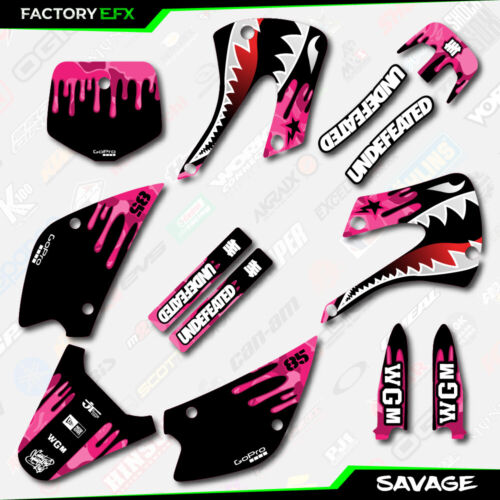 Pink Savage Racing Graphics Kit fits Kx85 05-13 Plates Kx 85 2005-2013 - Picture 4 of 5