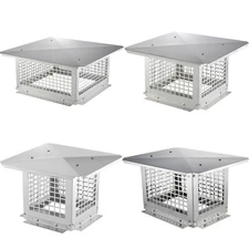 VEVOR Chimney Cap 9x9/12x12/13x9/17x17in 304Stainless Steel Fireplace Flue Caps