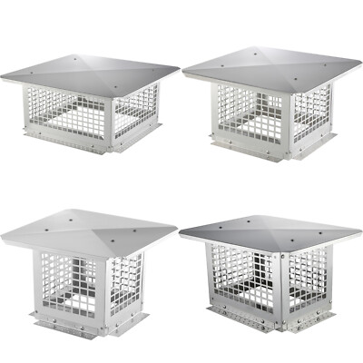 VEVOR Chimney Cap 9x9/12x12/13x9/17x17in 304Stainless Steel Fireplace Flue Caps