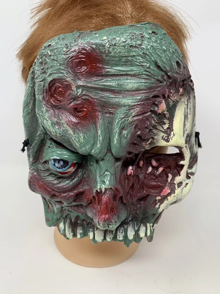 Disguise Co 2012 Green Zombie Walking Dead Vinyl 3/4 Mask Halloween Costume-RARE - Image 2 of 4