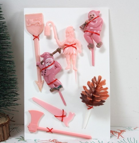 Décor de gâteau de Noël rose vintage - Picture 4 of 4