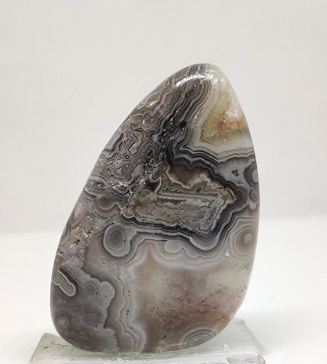 51.35cts. Natural Black Crazy Lace Agate Fancy Cab Handmade Loose