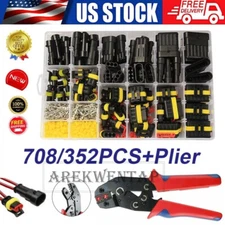 708Pcs 1-6 Pin Car Automotive Waterproof Electrical Wire Connector Plug Kit Set