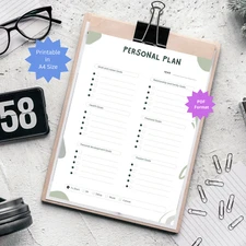 Personal Plan minimalist Printable PDF Format