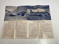 Vintage Original 1943 United Airlines DC-3 Mainler Service Brochure Good Shape
