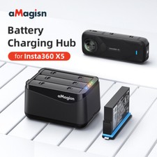 aMagisn For Insta360 X5 Battery Charger Quick Charge Hub Compartment Accessories