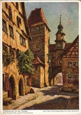 Old postcard postcard Rothenburg - St. Mark's Tower and Front Festival GERMANY (1076205)
