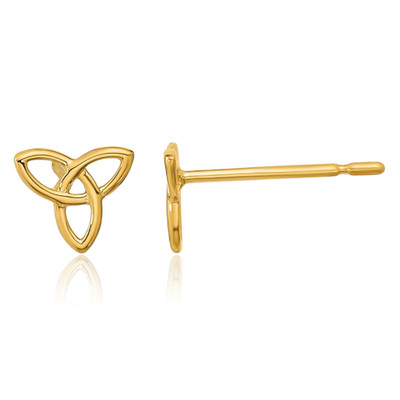 Ohrstecker 14 Karat massiv Gelbgold Herz keltischer Liebesknoten