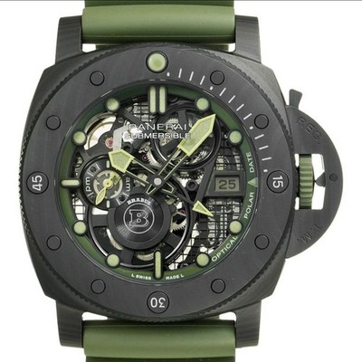 Panerai PAM01283 Submersible S Brabus Carbotech Skeleton GMT 47mm B&P Jan 2024