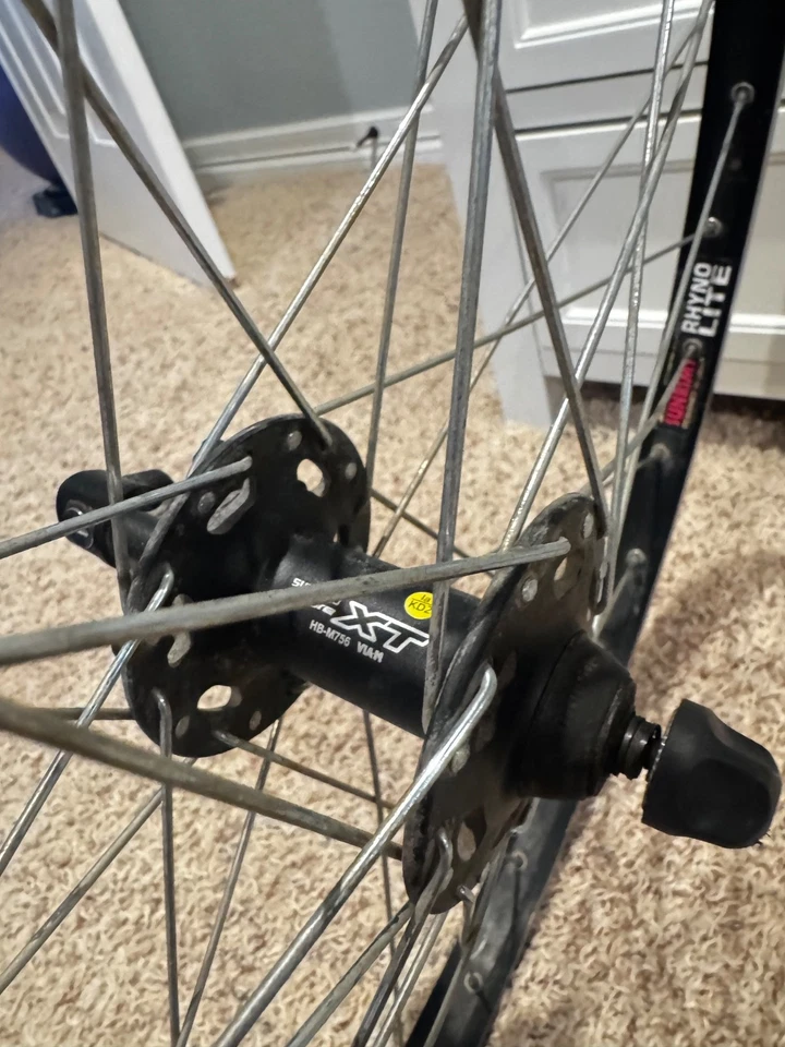 Ретро Shimano Deore XT Sun Rhyno Lite 26» колесная пара диск/обод QR 32H 8/9/10 скорость - Изображение 3 из 4