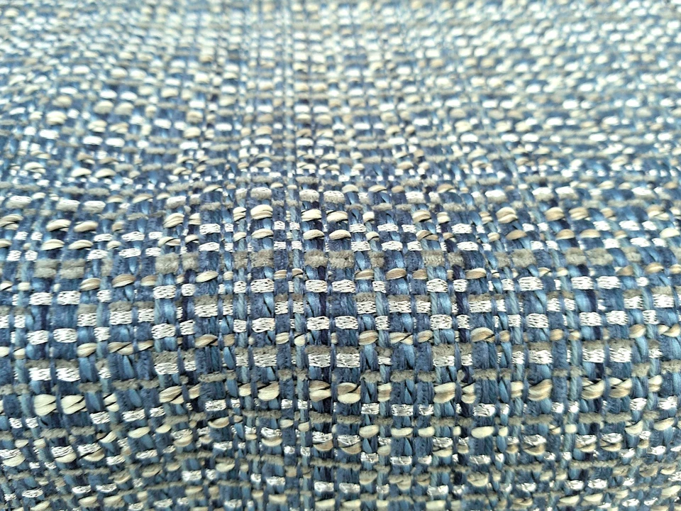 Ballard Design COCO tweed azul prata pesado robusto toque de Bling FF016CCB BTY - Imagem 2 de 4