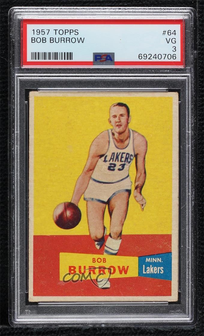 1957-58 Topps Bob Burrow #64 PSA 3 0wb1