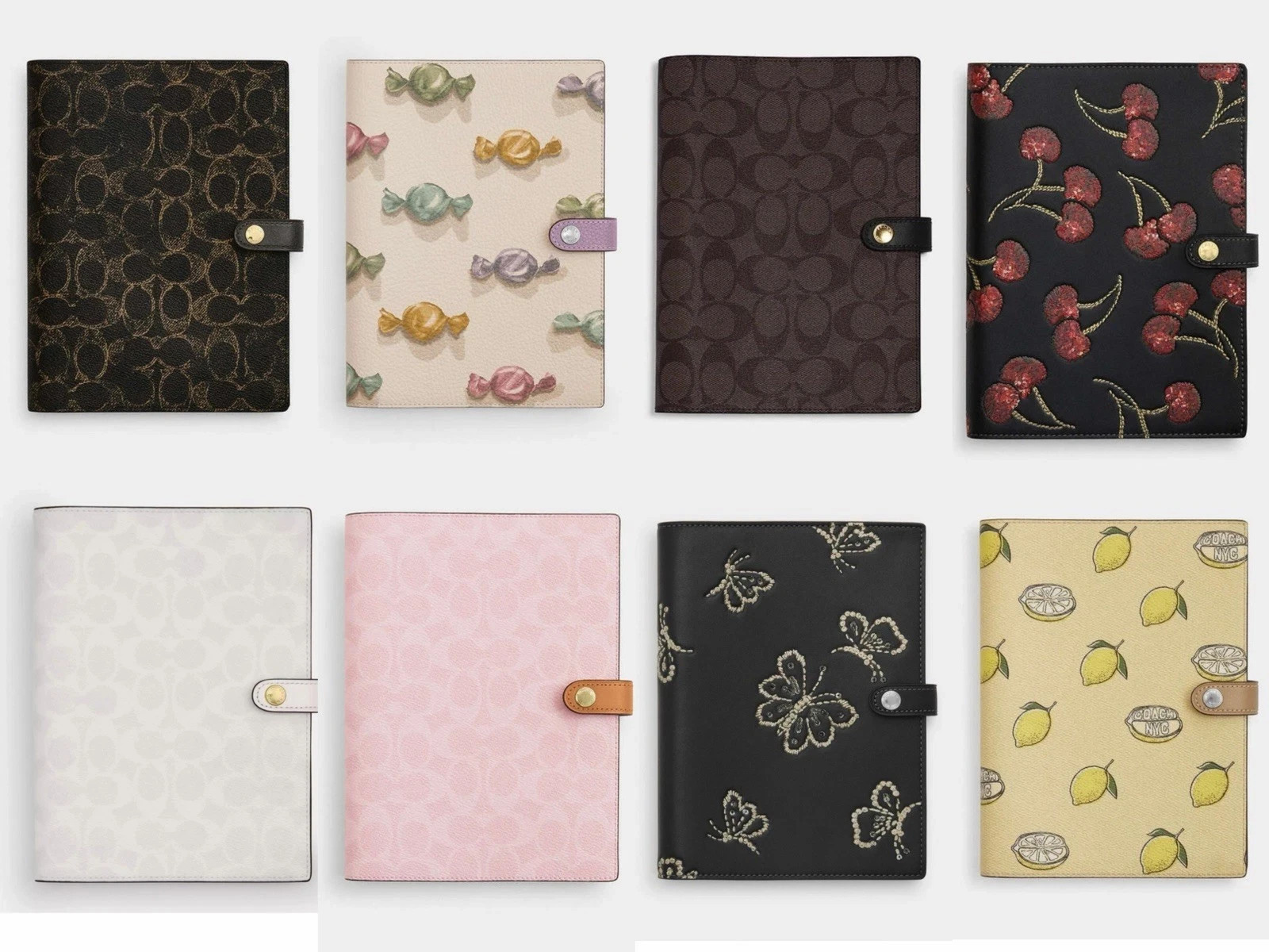 NWT Coach Notebook In Signature Canvas with strawberry/floral/leopard print