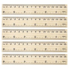 6 Inch Wooden Rulers, 12Pcs Drafting Ruler Measuring Tools for Office Wood