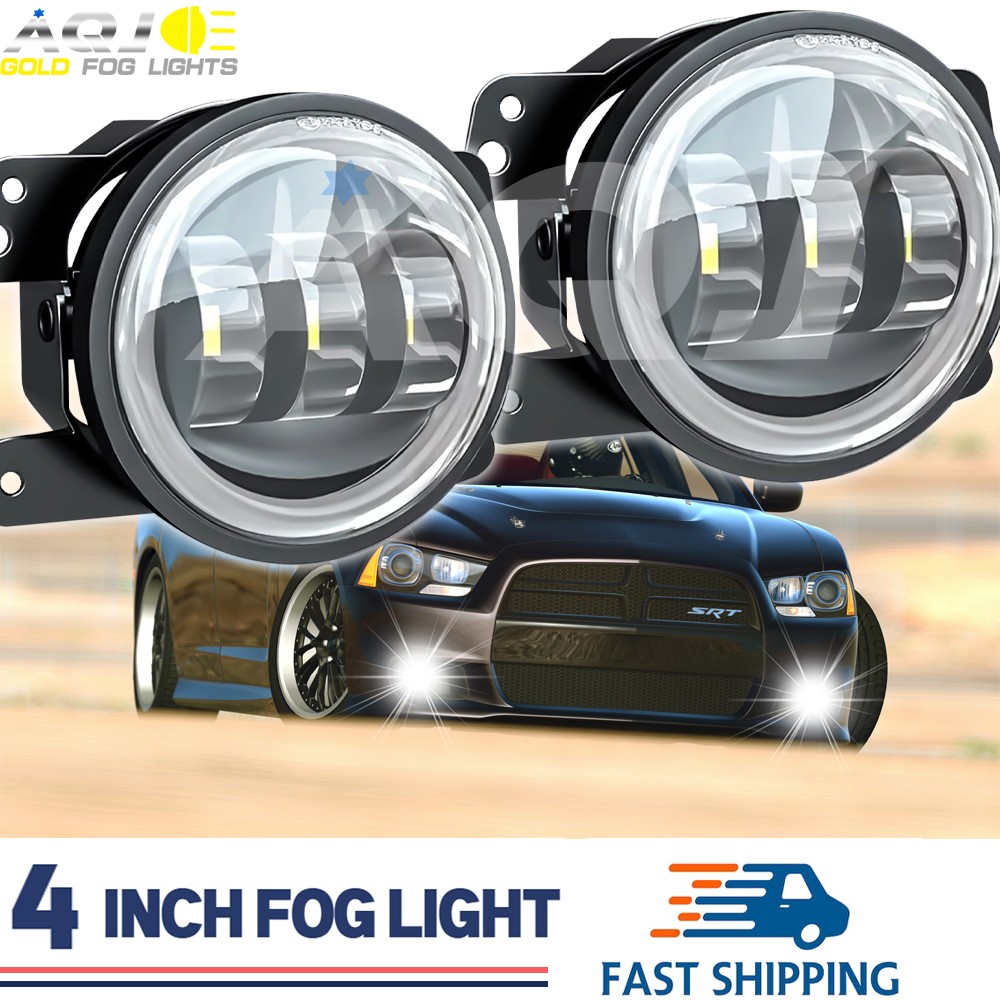 Pair 4" Inch Bumper LED Halo Fog Lights For Dodge Charger 2011-2014❤️