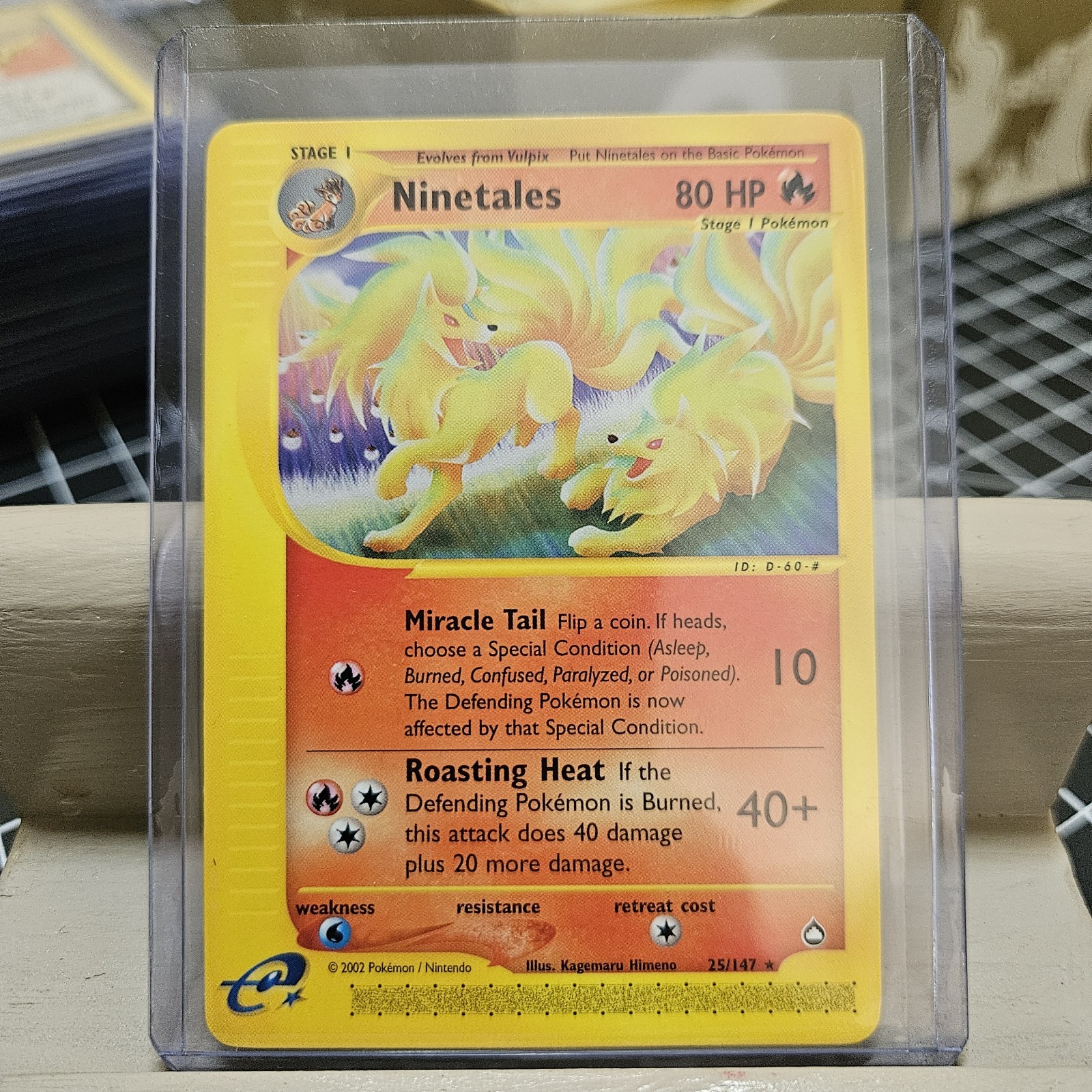 Pokemon Ninetales 25/147 Aquapolis Card Non-Holo UNPLAYED