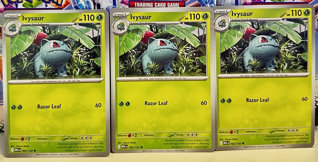 (Set Of 3) Pokemon Mega Evolution TCG Common Card - Ivysaur (002/132)