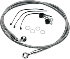 Drag Specialties Std Length Front Stainless Steel Brake Line Kit-Clear-640115