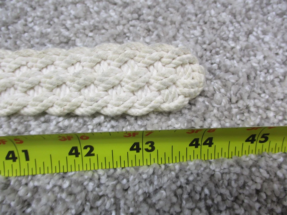 Nautical Rope Belt Womens Cream Brass Anchor Hook Braided Preppy Sailing Classic - Image 4 of 4