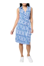 Susan Graver Women's Courtside Social Liquid Knit Skort Dress Blue