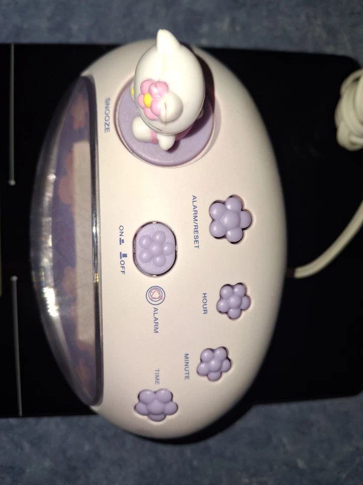 Sanrio HELLO KITTY KT3005P Pink & Purple Oval 2008 LED Digital Alarm Clock Works - Image 2 of 4
