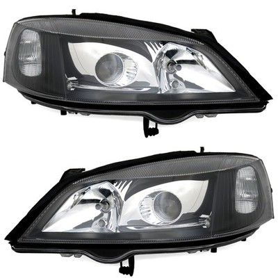 Scheinwerfer für Opel Astra G Schwarz Projektor Xenon Look Halogen links rechts