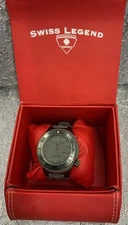 Swiss Legend Neptune Black & Gray  Silicon Quartz Watch 10 ATM 