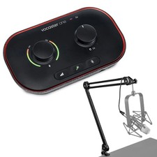 Focusrite Vocaster One Podcast Interface for Solo Content Creators, Bundle with