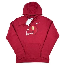 Nike Oklahoma Sooners Hoodie Sweatshirt Football Pullover Mens Large OU Red New