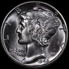 1942 P Mercury Silver Dime 10C - Gem Uncirculated Example Coin - Very Nice #622