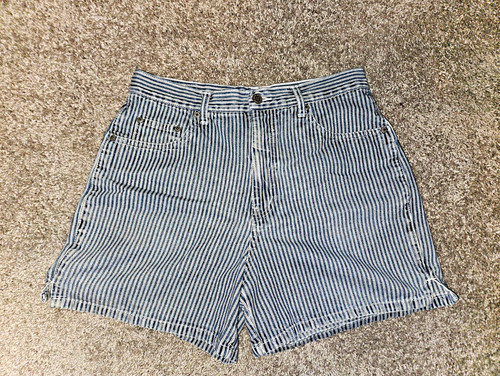 Halston, Halston Jeanswear Vintage Women's Denim Shorts Blue/White Striped Size 10