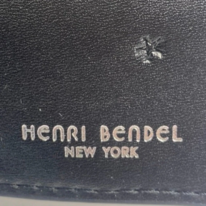 Henri Bendel Negro Leopardo Estampado Animal Tachuelas Cuero Cartera Teléfono Celular Portatarjetas Foto 4 de 4