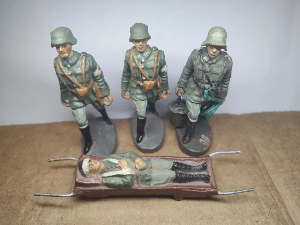 Elastolin German Medic Team & Soldier W/ Water Bucket Lot - Image 3 of 4