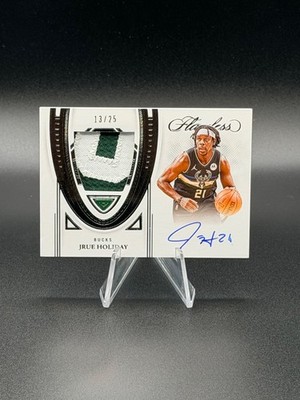 JRUE HOLIDAY 2021-22 Panini Flawless Game-Worn Patch Autographs 13/25