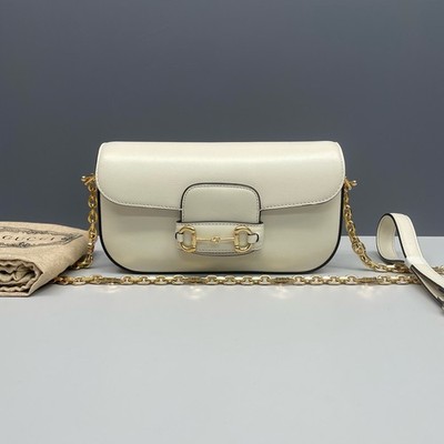 Gucci 1955 Series Mini White Full Calfskin Leather Shoulder & Crossbody Bag Duty