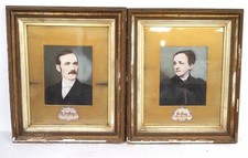  Pair of gilt framed portraits of Mr and Mrs Evans 1896 by W A Smith Swansea 