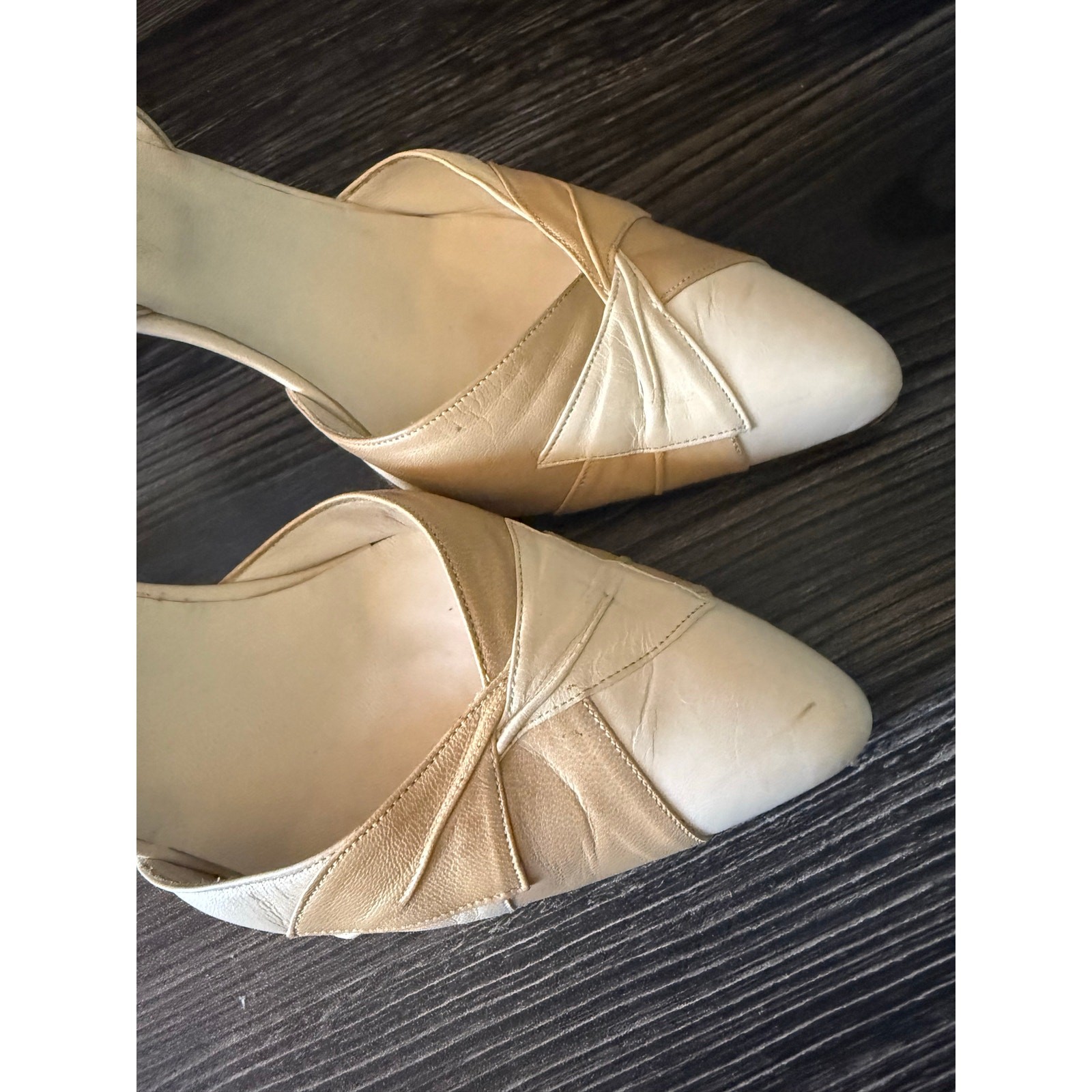 Vintage Jarolini Leather Patchwork Slingback Heel… - image 7